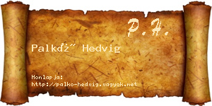 Palkó Hedvig névjegykártya